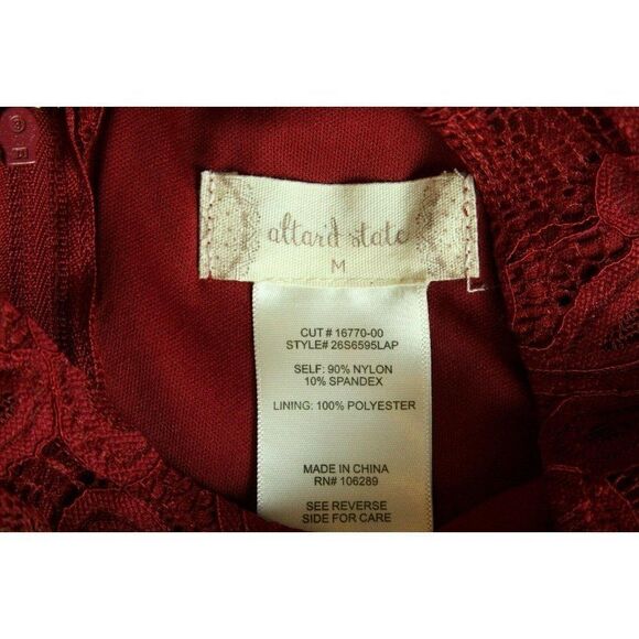 Altar'd State Juniors Dress Red Lace M - Picture 3 of 5